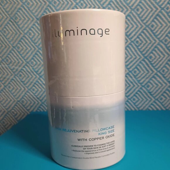 NIP King Size iluminage Skin Rejuvenating Pillowcase Anti-Aging Copper Oxide - Picture 1 of 3